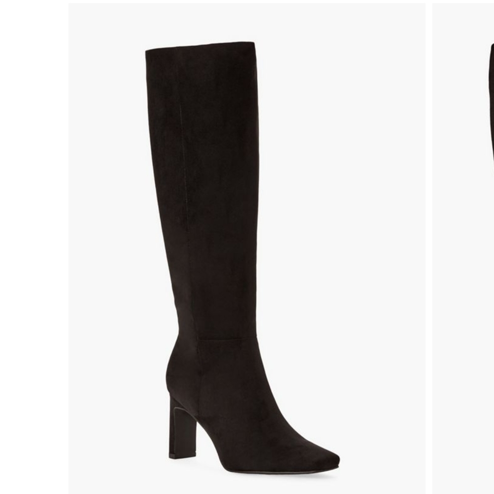 Faux Suede Black Boots- Size 9.5